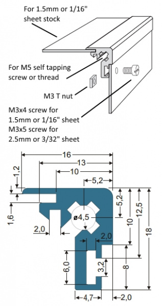 16x18 Corner Enclosure Profile Extrusion Fastening Methods